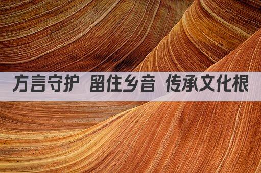方言守护 留住乡音 传承文化根