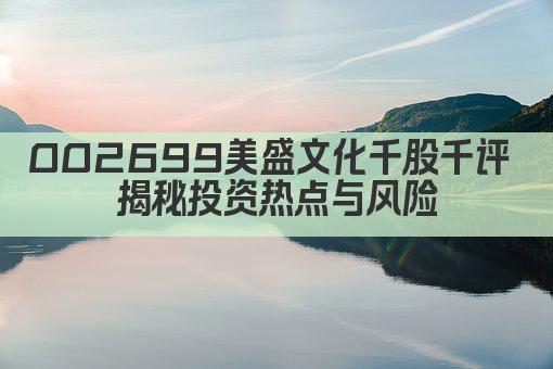 002699美盛文化千股千评 揭秘投资热点与风险