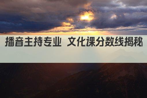 播音主持专业 文化课分数线揭秘 