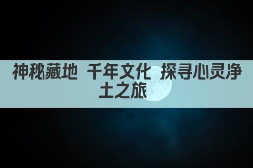 神秘藏地 千年文化 探寻心灵净土之旅 