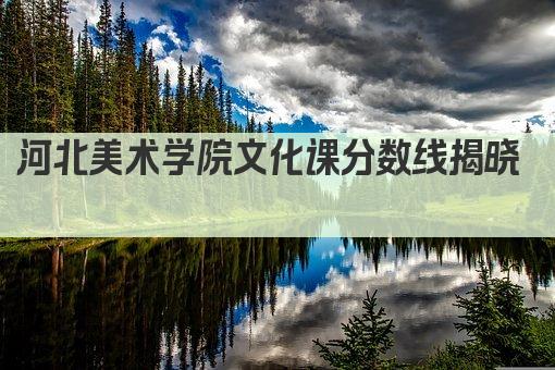河北美术学院文化课分数线揭晓  