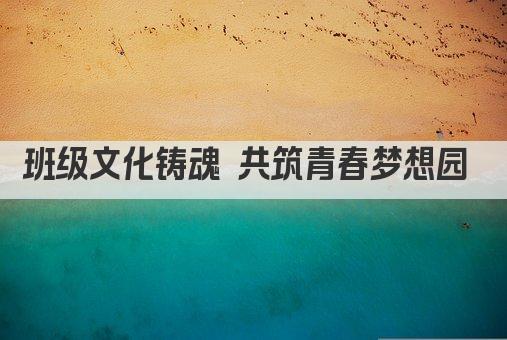 班级文化铸魂 共筑青春梦想园 