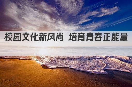 校园文化新风尚 培育青春正能量 