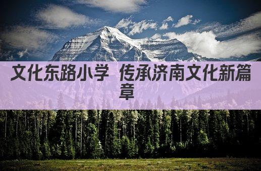 文化东路小学 传承济南文化新篇章 