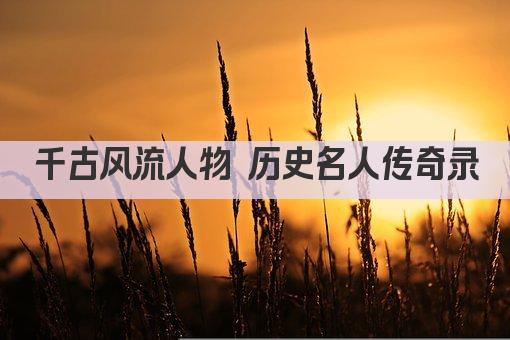 千古风流人物 历史名人传奇录