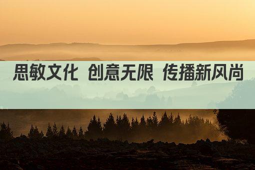思敏文化 创意无限 传播新风尚 
