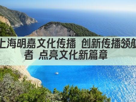 上海明嘉文化传播 创新传播领航者 点亮文化新篇章 