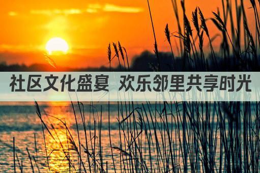 邻里欢聚 文化盛宴 共绘社区新篇章