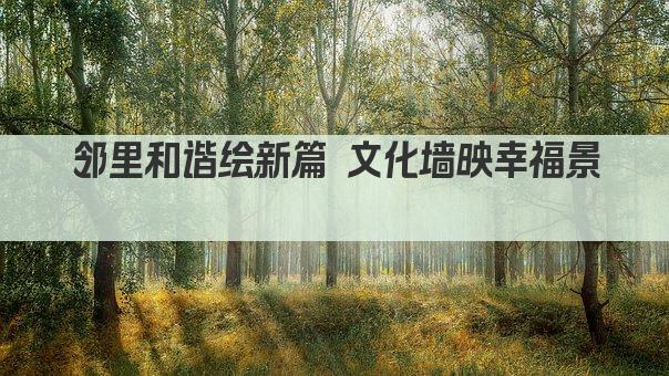 邻里和谐绘新篇 文化墙映幸福景 