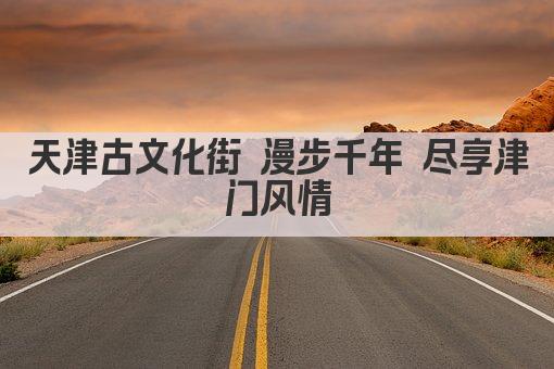 天津古文化街 漫步千年 尽享津门风情
