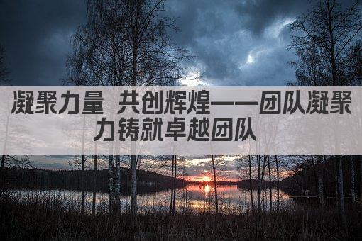 凝聚力量 共创辉煌——团队凝聚力铸就卓越团队 
