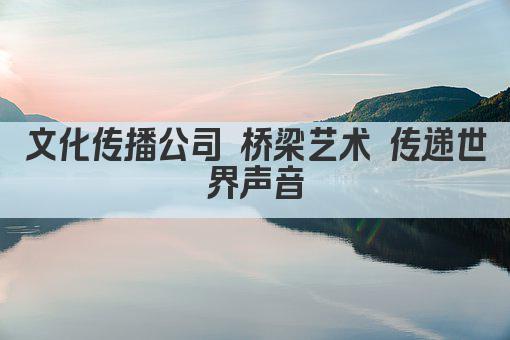 文化传播公司 桥梁艺术 传递世界声音
