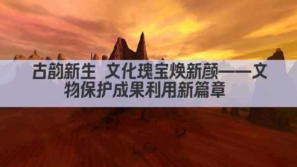 文化遗产焕新颜 文物保护成果惠民生