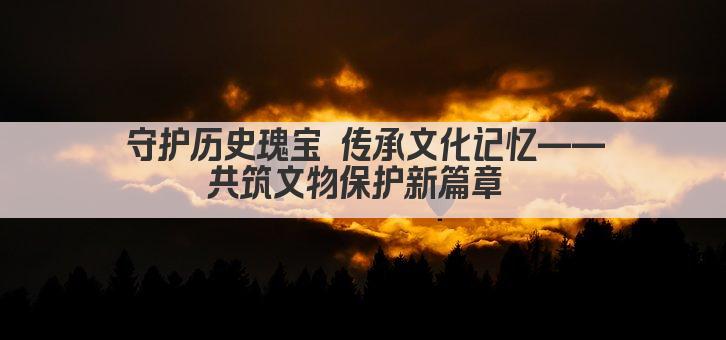 守护历史瑰宝 传承文化记忆——共筑文物保护新篇章 