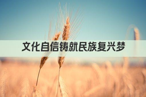 文化自信铸就民族复兴梦