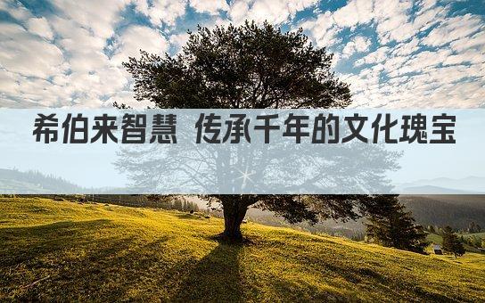 希伯来智慧 传承千年的文化瑰宝 