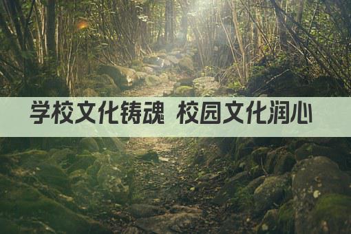 学校文化铸魂 校园文化润心 
