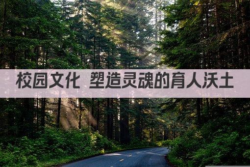 校园文化 塑造灵魂的育人沃土