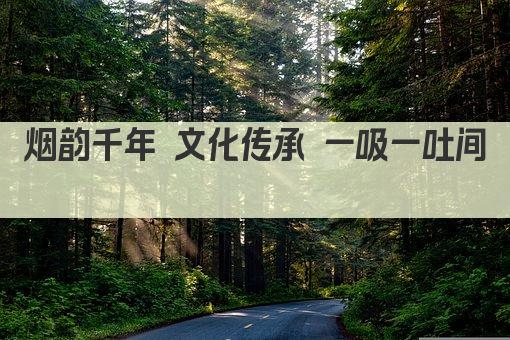 烟韵千年 文化传承 一吸一吐间 
