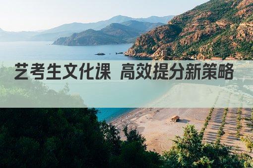 艺考生文化课 高效提分新策略  