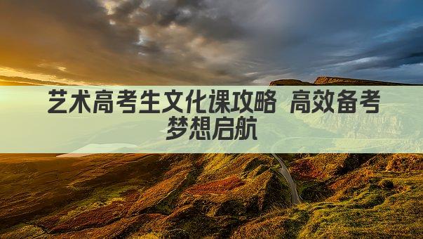 艺术高考生文化课攻略 高效备考 梦想启航 