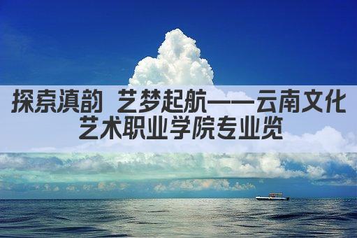 探索滇韵 艺梦起航——云南文化艺术职业学院专业览