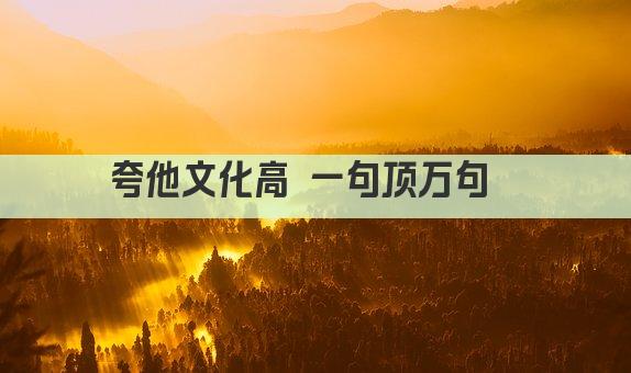 夸他文化高 一句顶万句  