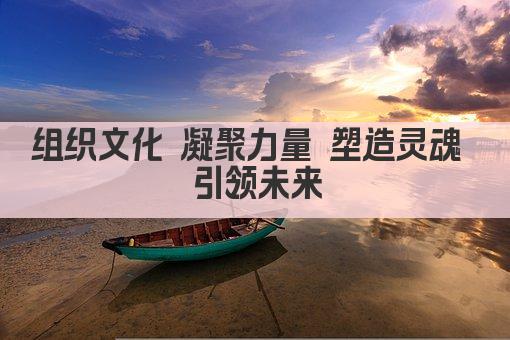 组织文化 凝聚力量 塑造灵魂 引领未来