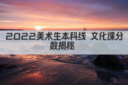 2022美术生本科线 文化课分数揭秘 