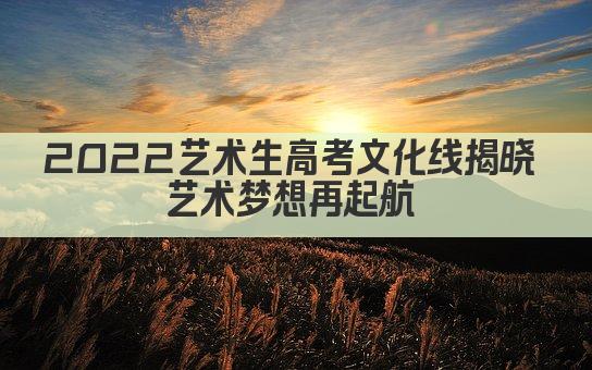 2022艺术生高考文化线揭晓 艺术梦想再起航 