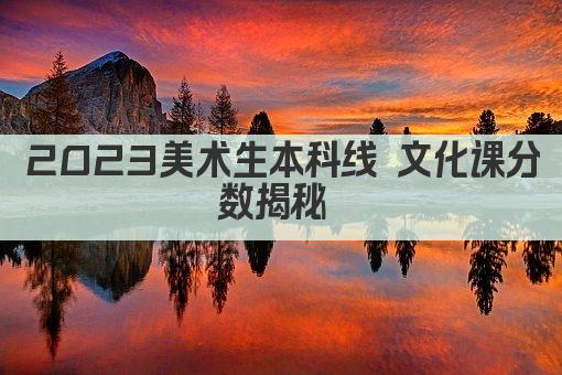 2023美术生本科线 文化课分数揭秘 