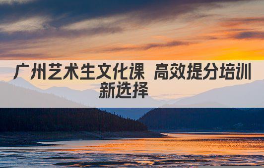 广州艺术生文化课 高效提分培训新选择  