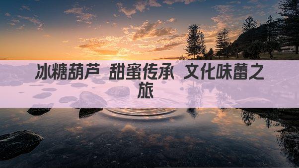 冰糖葫芦 甜蜜传承 文化味蕾之旅 