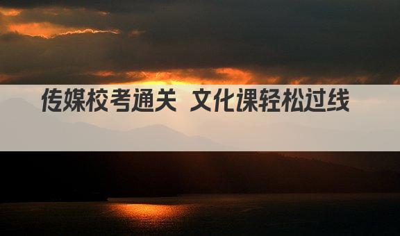 传媒校考通关 文化课轻松过线  