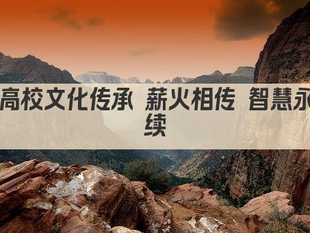 高校文化传承 薪火相传 智慧永续
