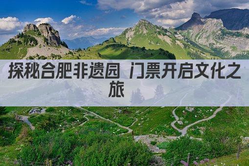 探秘合肥非遗园 门票开启文化之旅  