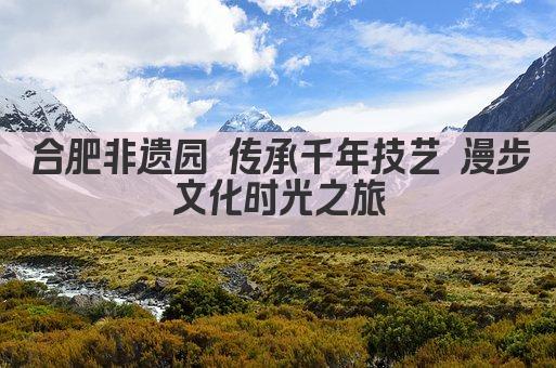 合肥非遗园 传承千年技艺 漫步文化时光之旅