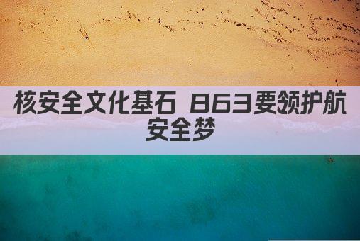核安全文化基石 863要领护航安全梦