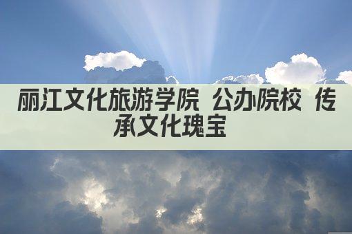 丽江文化旅游学院 公办院校 传承文化瑰宝 