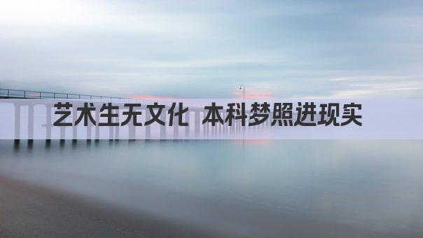 艺术生无文化 本科梦照进现实 