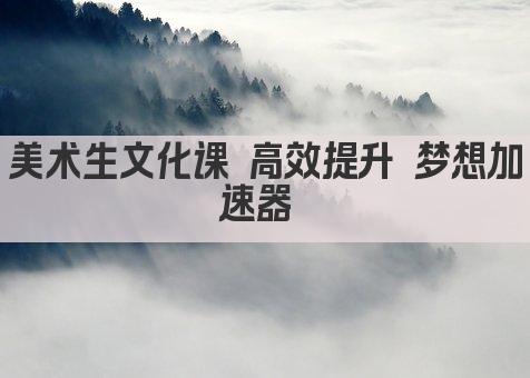 美术生文化课 高效提升 梦想加速器 