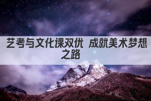 艺考与文化课双优 成就美术梦想之路  