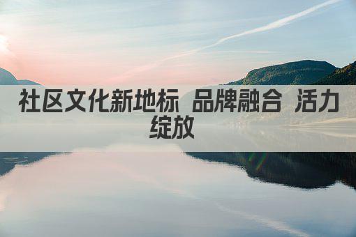 社区文化新地标 品牌融合 活力绽放 