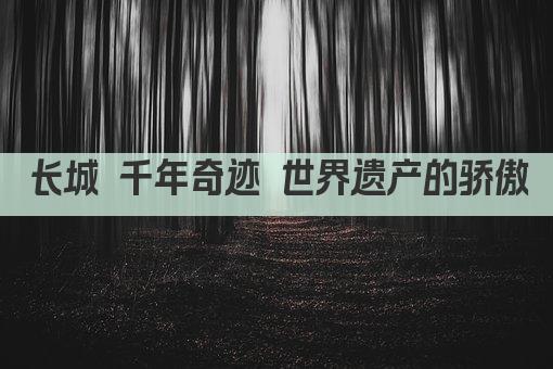 长城 千年奇迹 世界遗产的骄傲