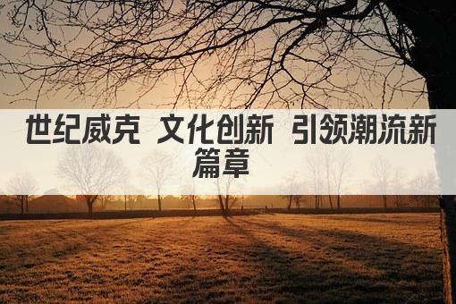 世纪威克 文化创新 引领潮流新篇章 