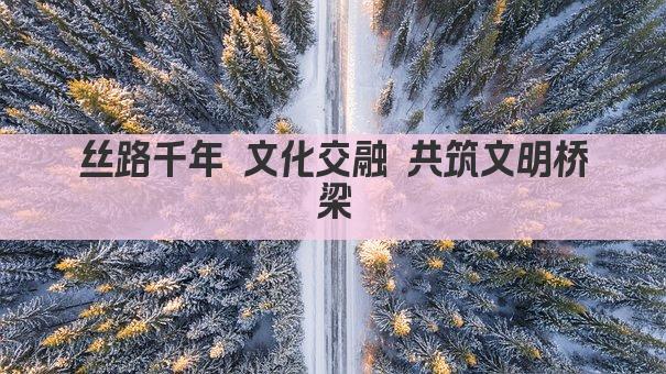 丝路千年 文化交融 共筑文明桥梁