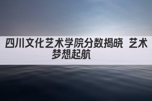四川文化艺术学院分数揭晓 艺术梦想起航  