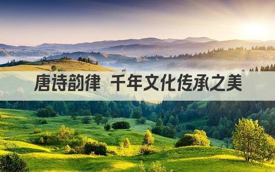 唐诗韵律 千年文化传承之美