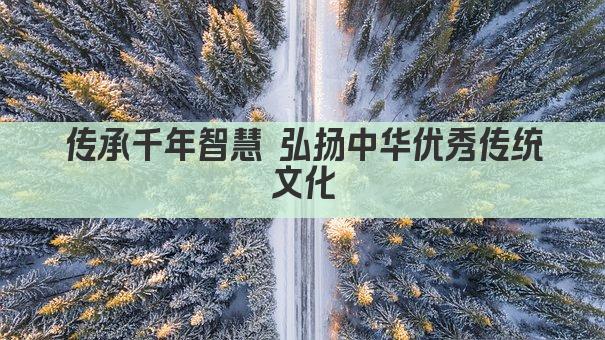 传承千年智慧 弘扬中华优秀传统文化