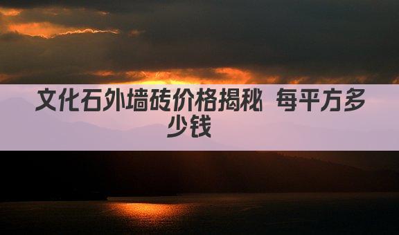 文化石外墙砖价格揭秘 每平方多少钱  